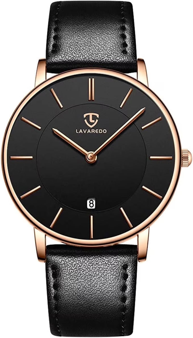 Mens Watches Fashion Quartz Men'S Watches Ultra Thin Minimalist Wristwatches with Leather Strap Gift for Man Father'S Day Gifts