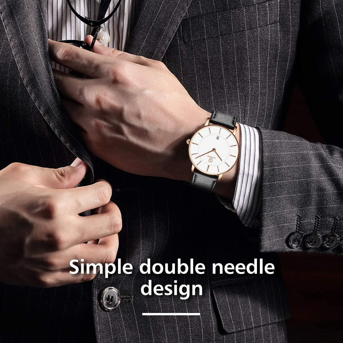 Mens Watches Fashion Quartz Men'S Watches Ultra Thin Minimalist Wristwatches with Leather Strap Gift for Man Father'S Day Gifts