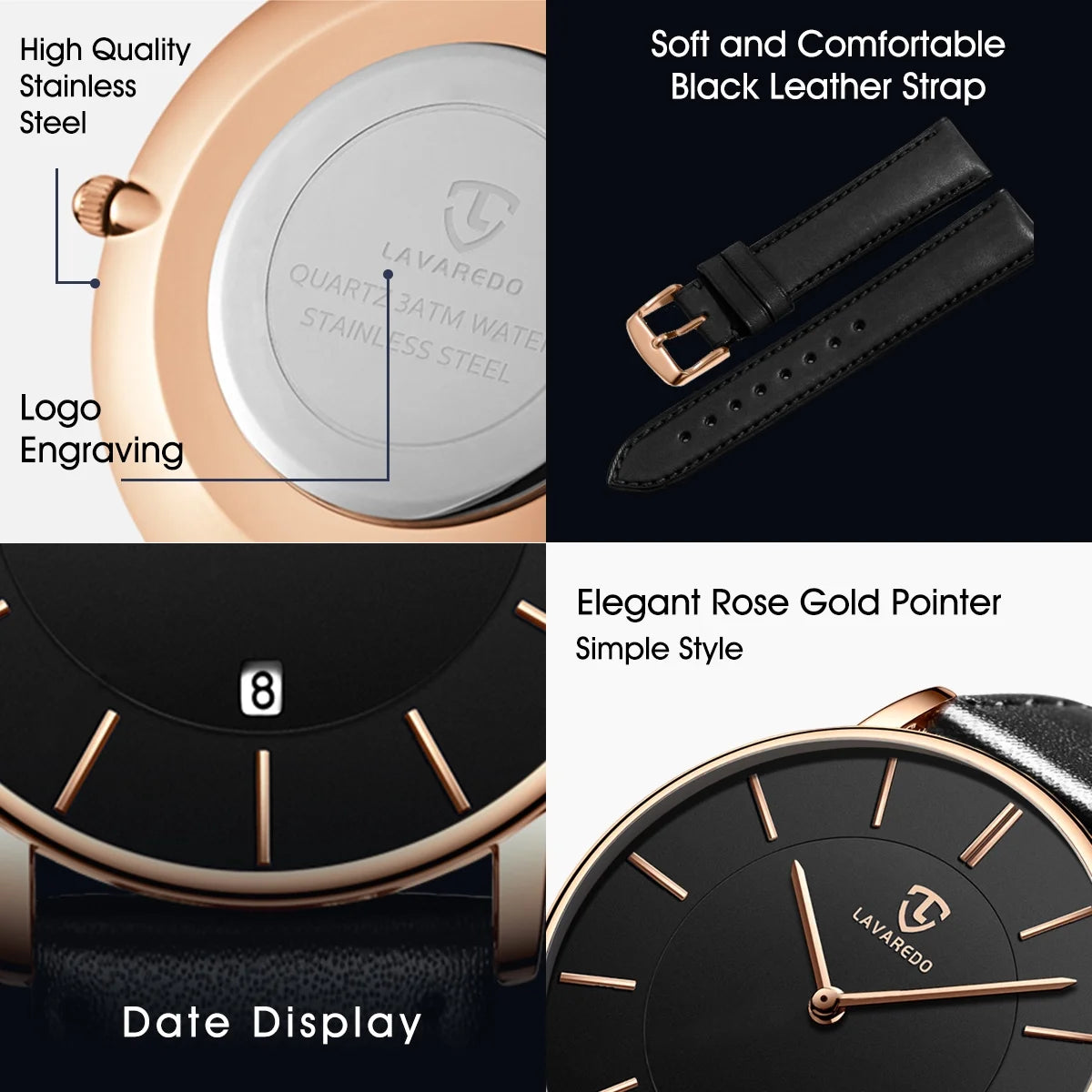 Mens Watches Fashion Quartz Men'S Watches Ultra Thin Minimalist Wristwatches with Leather Strap Gift for Man Father'S Day Gifts