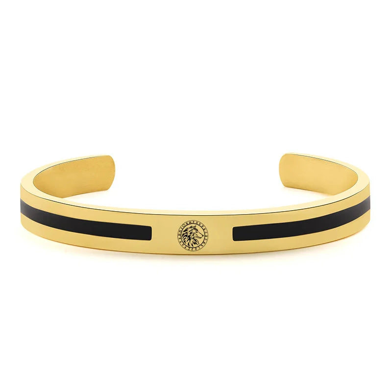 Men Bangle, Enemal Bangle Mens, Viking Logo Cuff Bracelet for Gentleman ,Stainless Steel Minimalist Bracelets