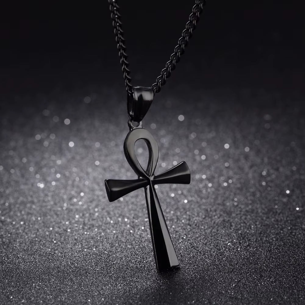 Amulet Pendant Egyptian Ankh Crucifix Necklaces Metal Pendants Symbol of Life Cross Necklaces Jewelry Gifts Chains