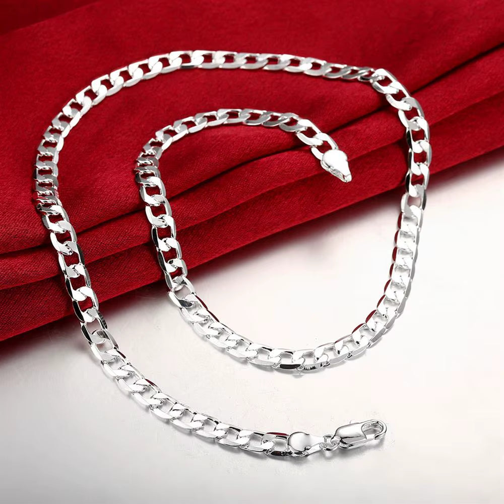 Special Offer 925 Sterling Silver Necklaces for Women Man Classic 6MM Chain Charm Fashion Jewelry Wedding Party Gifts