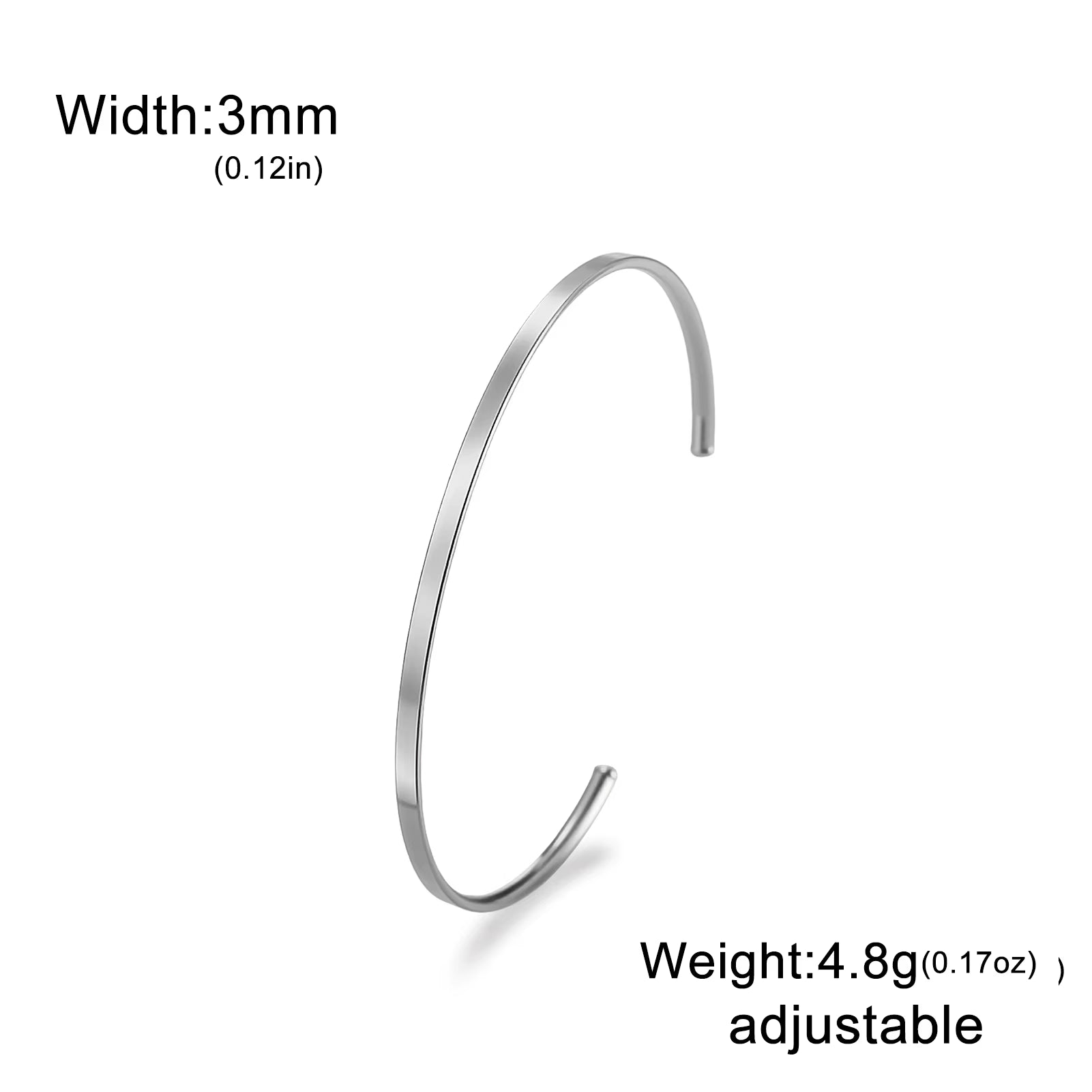 Glossy Minimalist Bracelets Stainless Steel Gold Color Adjustable Bangle for Women Girls Trendy Jewelry Gift Wholesale