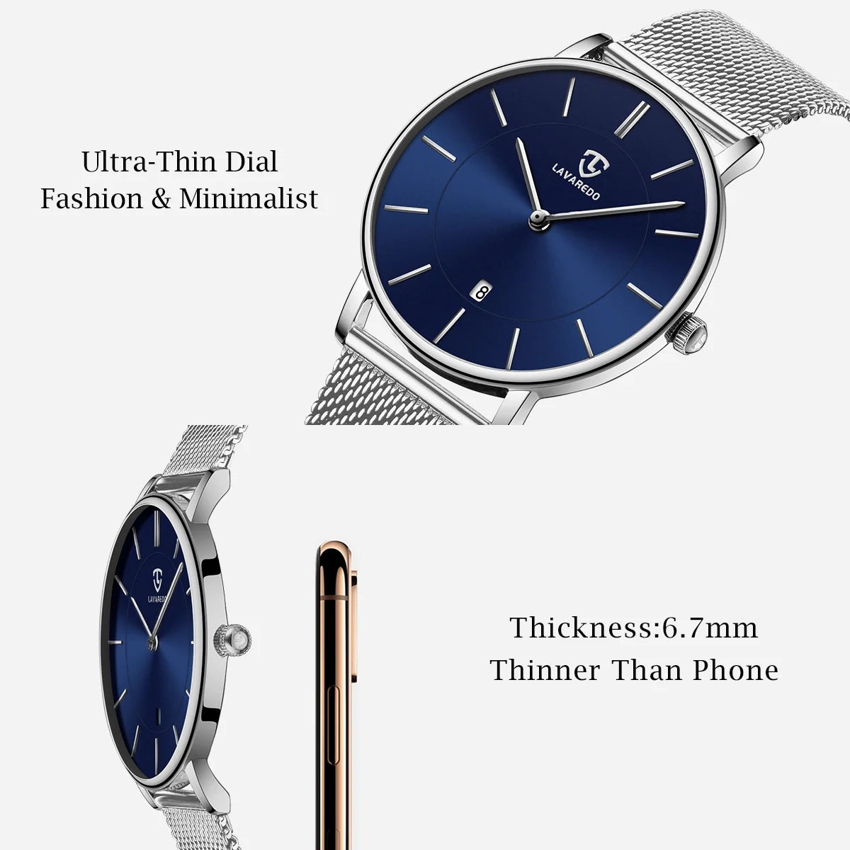 Mens Watches Fashion Quartz Men'S Watches Ultra Thin Minimalist Wristwatches with Stainless Steel Strap Gift for Man Father'S Day Gifts