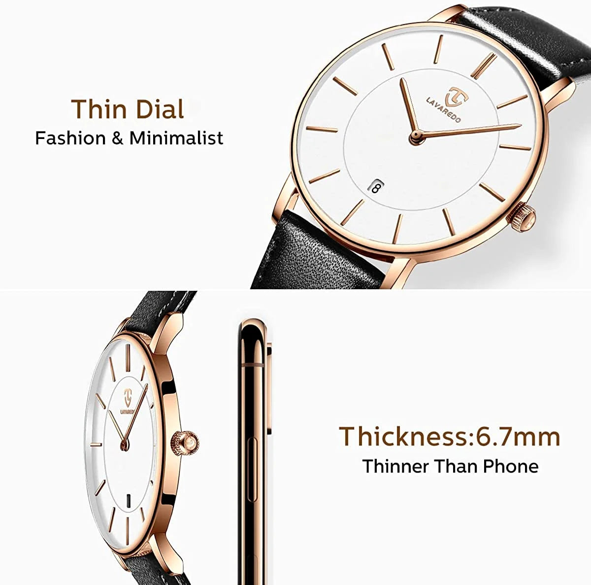 Mens Watches Fashion Quartz Men'S Watches Ultra Thin Minimalist Wristwatches with Leather Strap Gift for Man Father'S Day Gifts