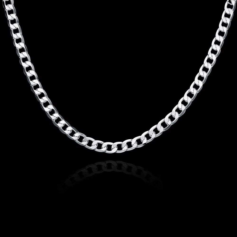 Special Offer 925 Sterling Silver Necklaces for Women Man Classic 6MM Chain Charm Fashion Jewelry Wedding Party Gifts