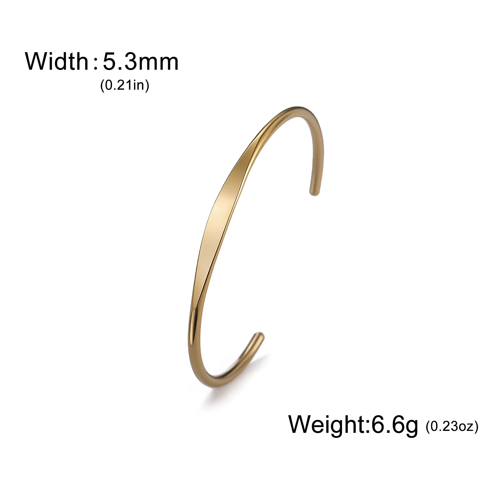 Glossy Minimalist Bracelets Stainless Steel Gold Color Adjustable Bangle for Women Girls Trendy Jewelry Gift Wholesale