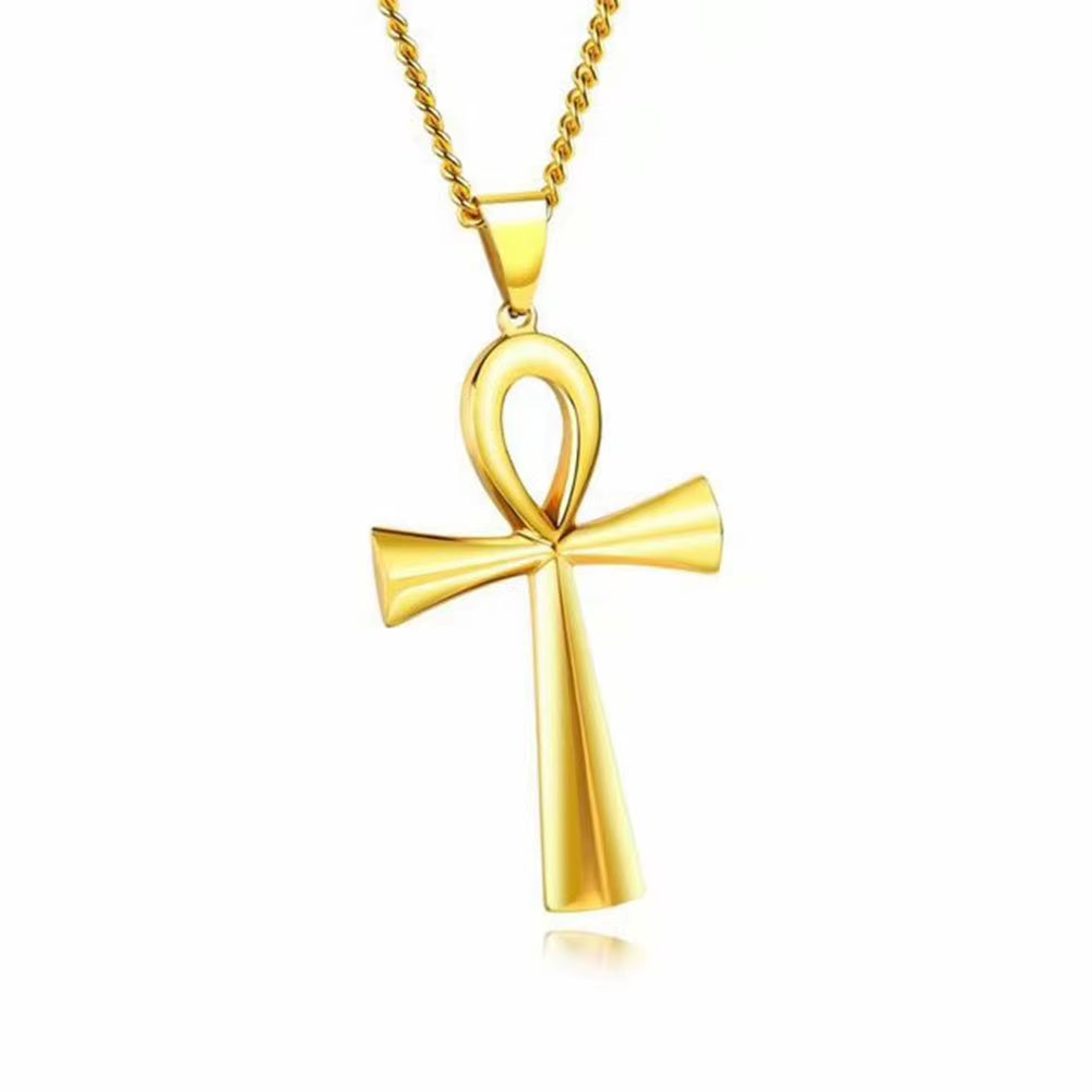 Amulet Pendant Egyptian Ankh Crucifix Necklaces Metal Pendants Symbol of Life Cross Necklaces Jewelry Gifts Chains