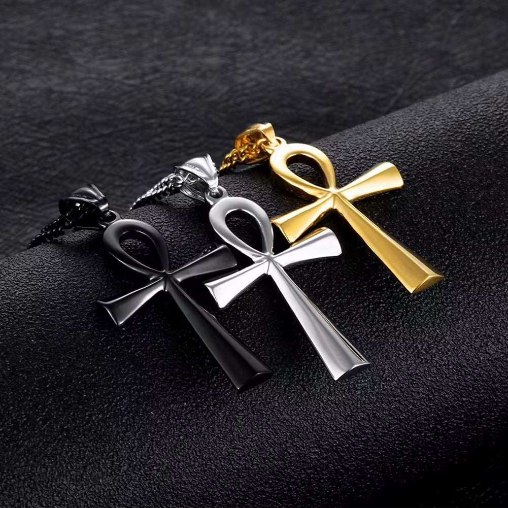 Amulet Pendant Egyptian Ankh Crucifix Necklaces Metal Pendants Symbol of Life Cross Necklaces Jewelry Gifts Chains